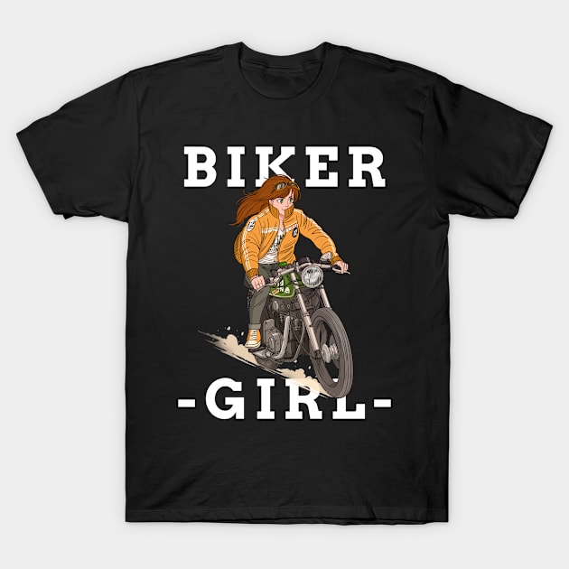 Biker girl T-Shirt by Mota